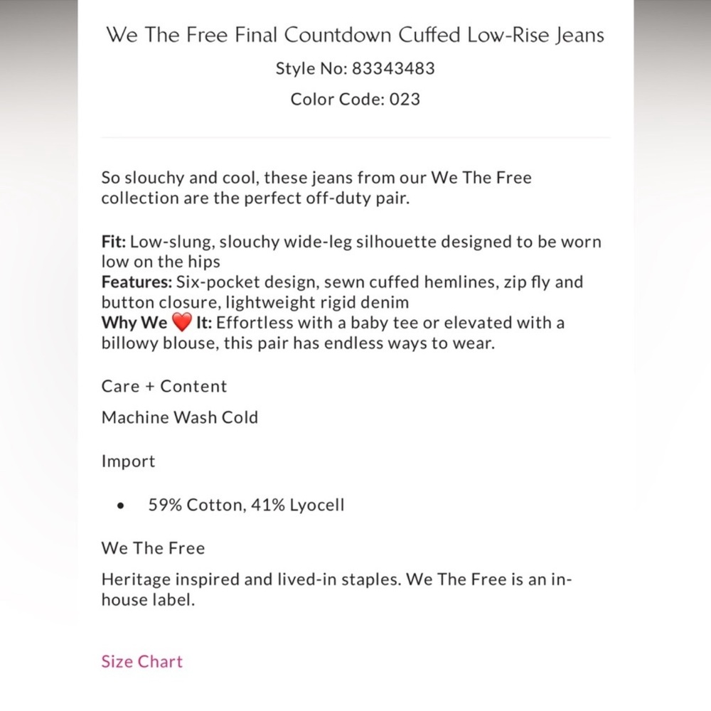 We the Free Final Countdown Cuffed Low Rise Jeans TUMBLEWEED 29 - Picture 4 of 13